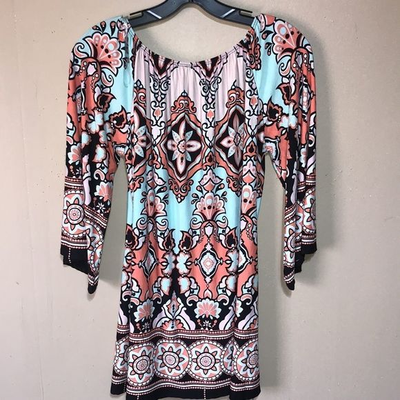 Paisley Grace on or off shoulder BoHo tunic size small - Picture 6 of 6